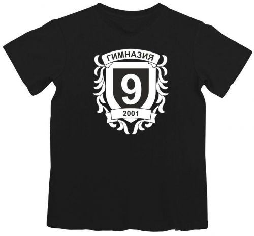 Фуфайка(футболка) с принтом 9 (черный) МУ24-09-9G